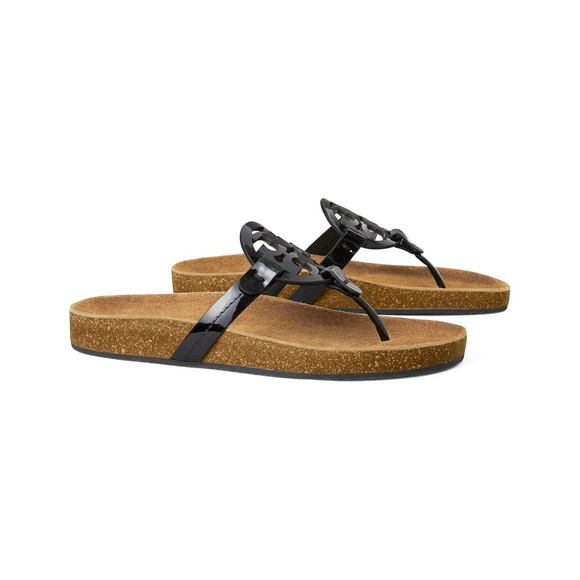 Tory Burch Shoes - Tory Burch Miller Cloud Patent Leather / Cork Perfect Black / Natural Size 8 NIB